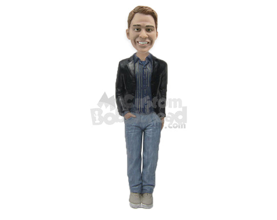 Handsome Male with Semi-formal Dress Posing with Hands in His Pocket Personalized Bobblehead Handsome Male with Semi-formal Dress Posing with Hands in His Pocket Personalized Bobblehead